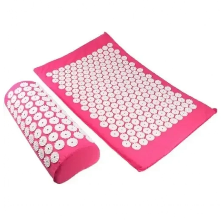 Μαξιλάρι και χαλάκι μασάζ για το σώμα Acupressure Mat ροζ