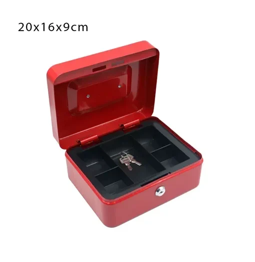Μεταλλικό Κουτί Ταμείου Με 2 Κλειδιά 20X16X9Cm Xs-20C Κόκκινο