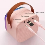 CMiK MK-02 Karaoke Ηχείο Bluetooth 10W με Μικρόφωνο σε Ροζ Χρώμα