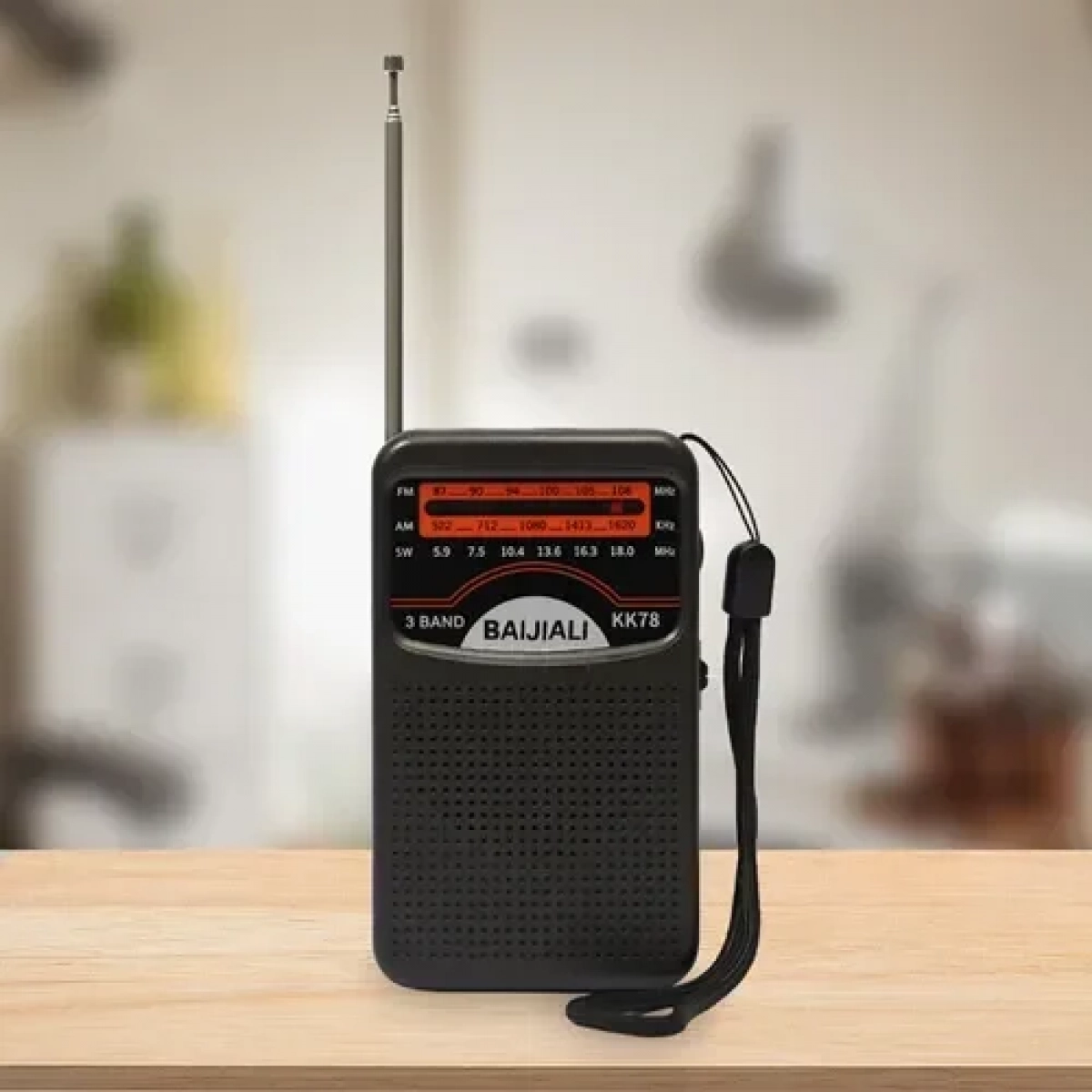 Mini φορητό ψηφιακό ραδιόφωνο SW/AM/FM LCD KK78 μαύρο - Image 2