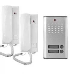 Ολοκληρωμένο σύστημα θυροτηλεφώνου με εξωτερική και εσωτερική μονάδα για 2 διαμερίσματα RL-3208AA
