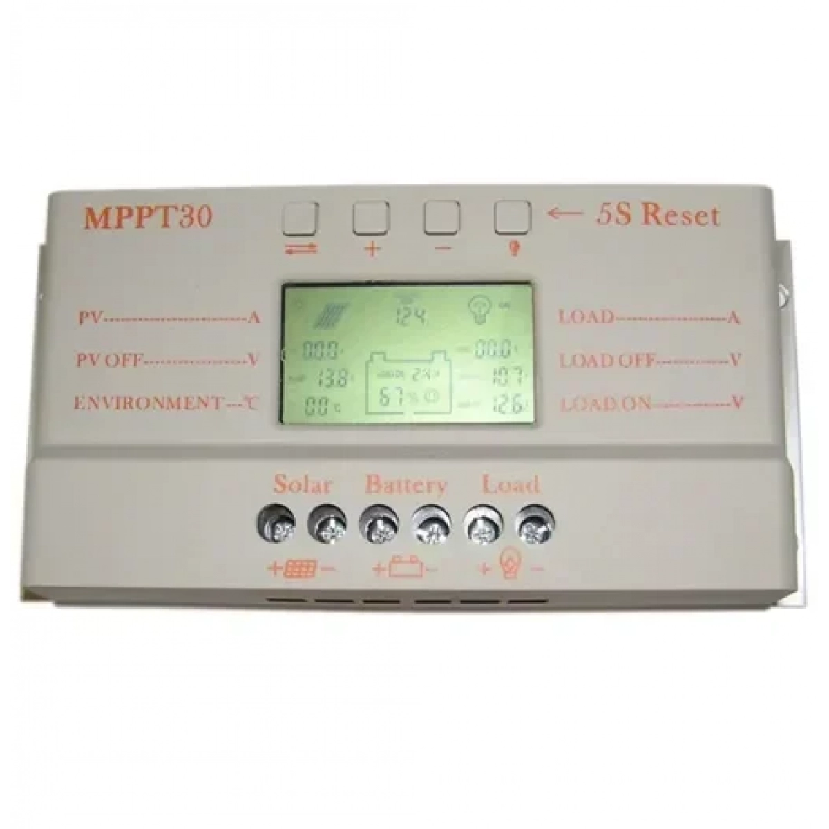 Ρυθμιστής φόρτισης PWM-MPPT LCD T30 30Ah 12V/24V - Image 2