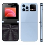 Αναδιπλούμενο Κινητό Τηλέφωνο 2.4'' με 2 sim i15 Pro Μπλε