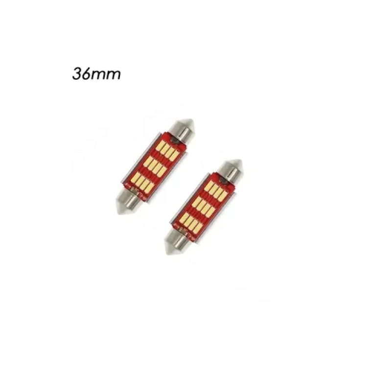 Σετ LED πλαφονιέρας C5W 36mm 12V 12 SMD ψυχρό λευκό 6000K 2τμχ