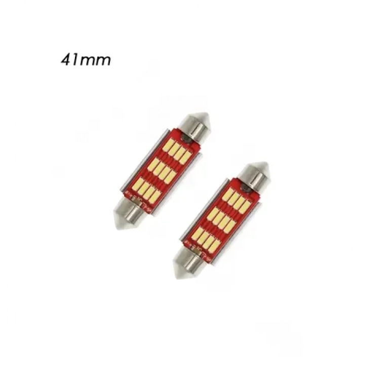 Σετ LED πλαφονιέρας C5W 41mm 12V 12 SMD ψυχρό λευκό 6000K 2τμχ