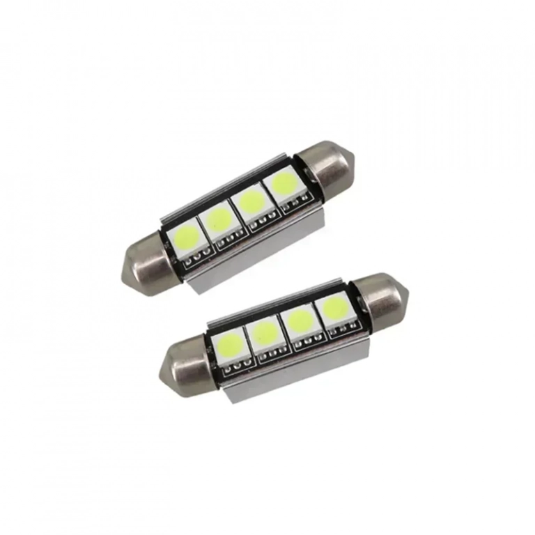 Σετ LED πλαφονιέρας C5W Canbus 39mm 12V 4 SMD ψυχρό λευκό 6000K 2τμχ