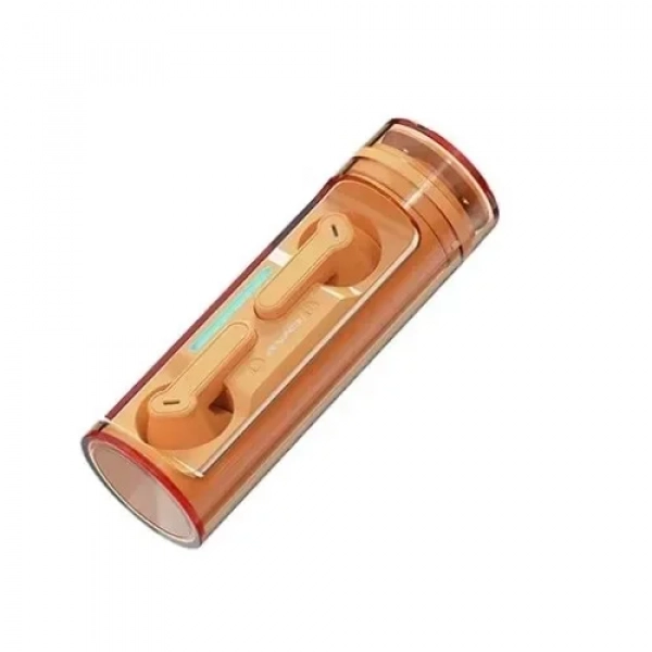 Awei T77 ENC Ασύρματα Ακουστικά Bluetooth 5.3 με 4 μικρόφωνα και Περιστρεφόμενη θήκη φόρτισης - Πορτοκαλί