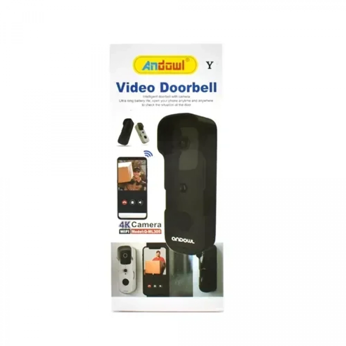 Smart WiFi κουδούνι πόρτας με κάμερα 4K Andowl Q-ML305 – μαύρο - Image 3