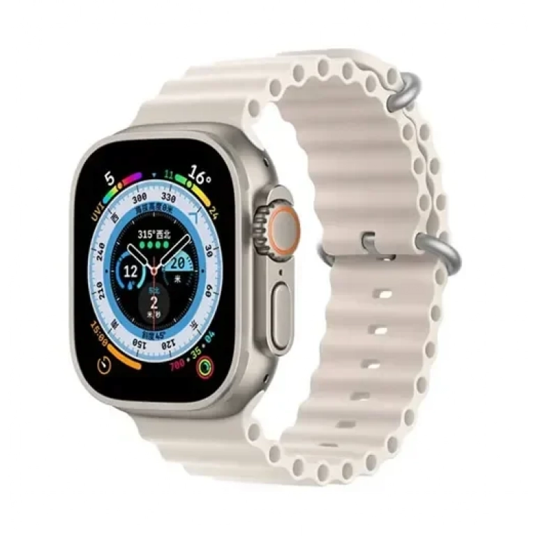 Smartwatch με παλμογράφο & ένδειξη μηνυμάτων με Bluetooth T800 Ultra λευκό