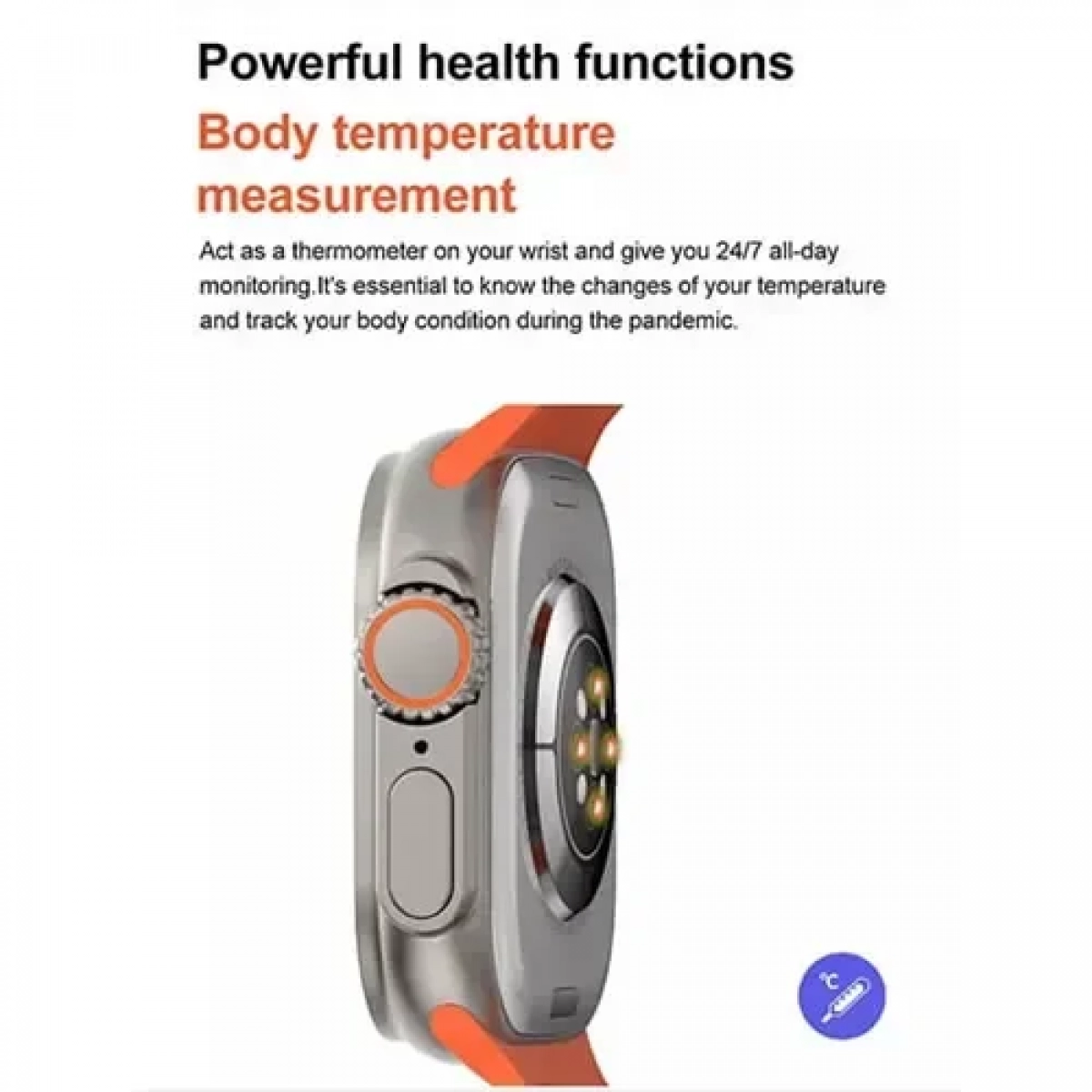 Smartwatch με παλμογράφο & ένδειξη μηνυμάτων με Bluetooth T800 Ultra πράσινο - Image 2