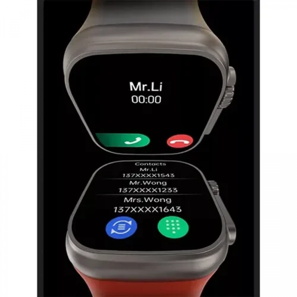 Smartwatch με παλμογράφο & ένδειξη μηνυμάτων με Bluetooth T800 Ultra πράσινο - Image 4