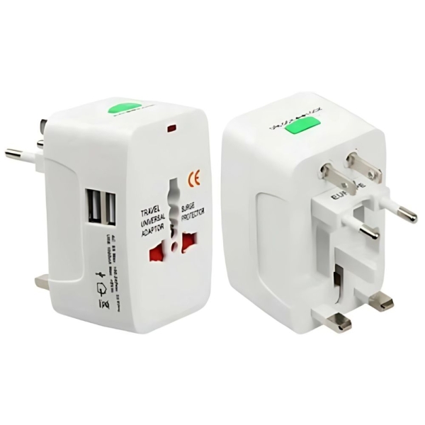Ταξιδιωτικός αντάπτορας πρίζας με 2 θύρες USB 1000mA Treqa BEU-2