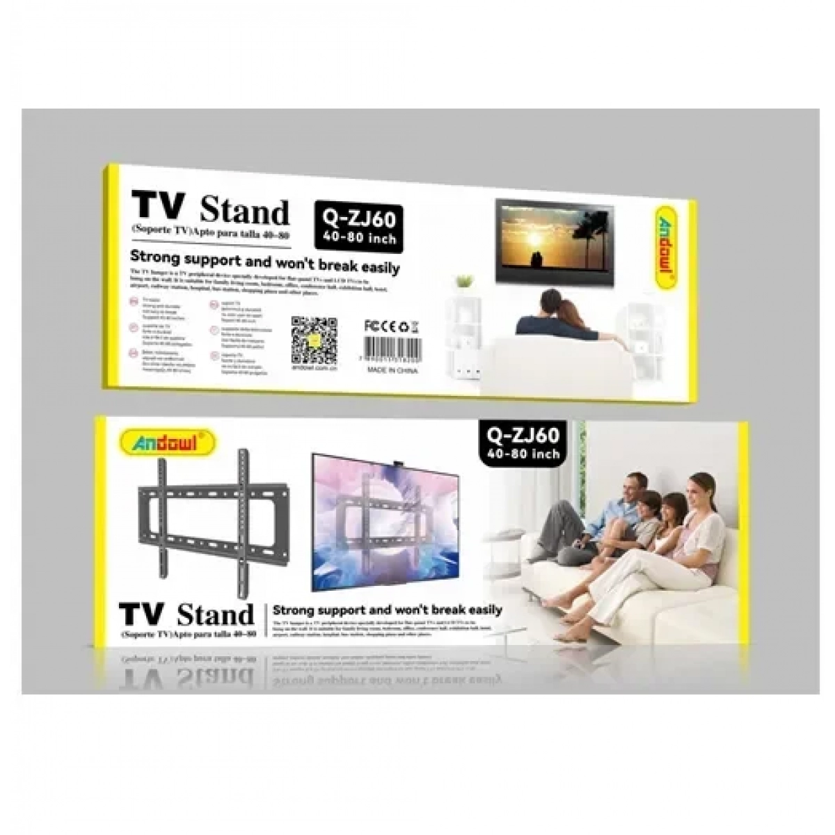Βάση τηλεόρασης τοίχου 40-80 inch Q-ZJ60 Andowl - Image 2