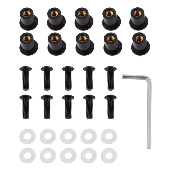 Βίδες πινακίδας μοτοσυκλέτας 5mm 10τμχ HW-0187 μαύρο