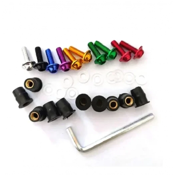 Βίδες πινακίδας μοτοσυκλέτας 5mm 10τμχ HW-0187 πράσινο