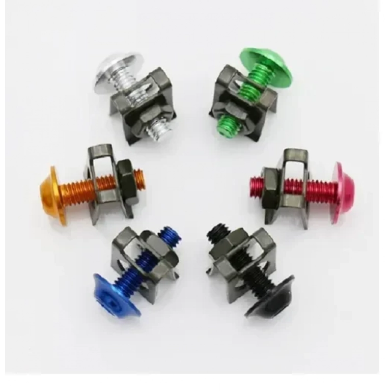 Βίδες πινακίδας μοτοσυκλέτας 6mm 10τμχ HW-0186 μπλε