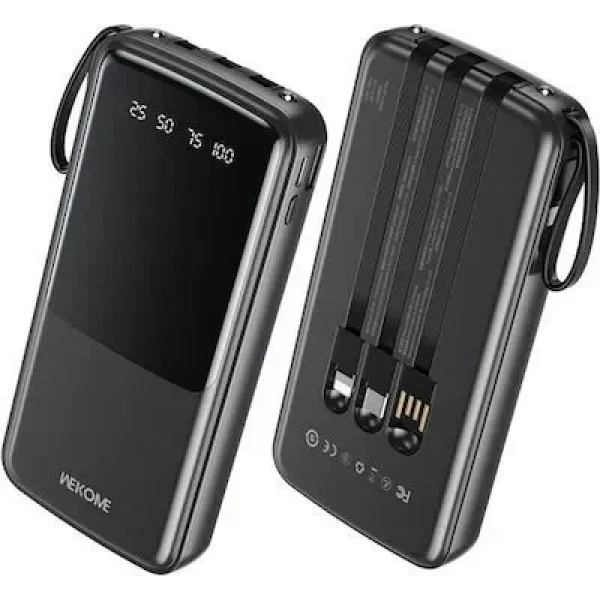 WK WP-09 Power Bank 10000mAh 12W Μαύρο
