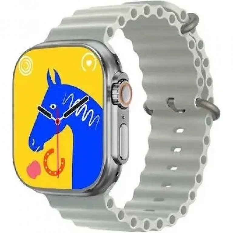 S9 Ultra Smartwatch με Παλμογράφο Γκρι