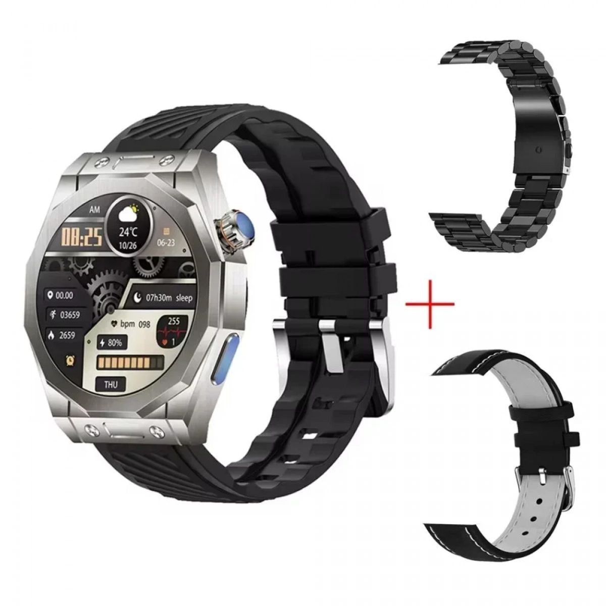 Z85 Max Smartwatch με Παλμογράφο Μαύρο