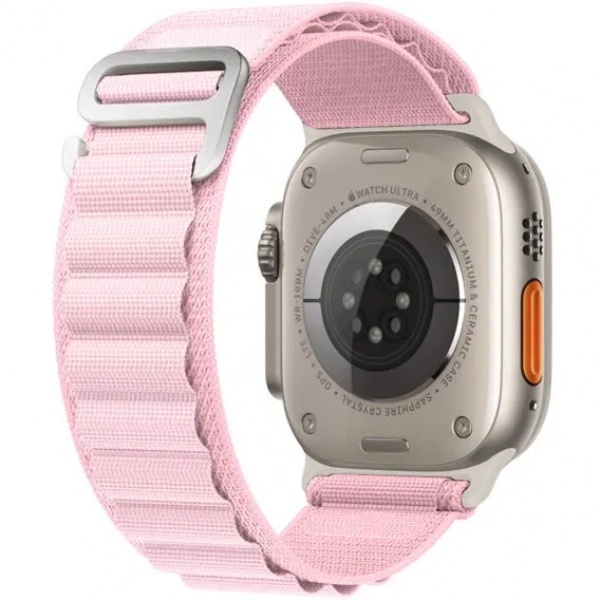 Λουράκι νάιλον για Apple Watch 1/2/3/4/5/6/7/8/SE/ULTRA 42/44/45/49mm Ροζ