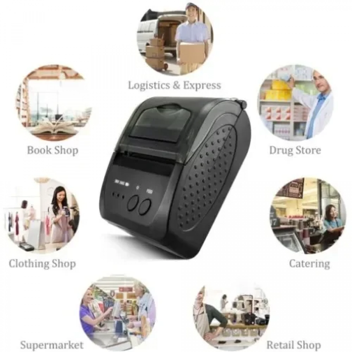 Mini Bluetooth θερμικός εκτυπωτής αποδείξεων 58mm Υποστήριξη USB Android/IOS για σύστημα POS