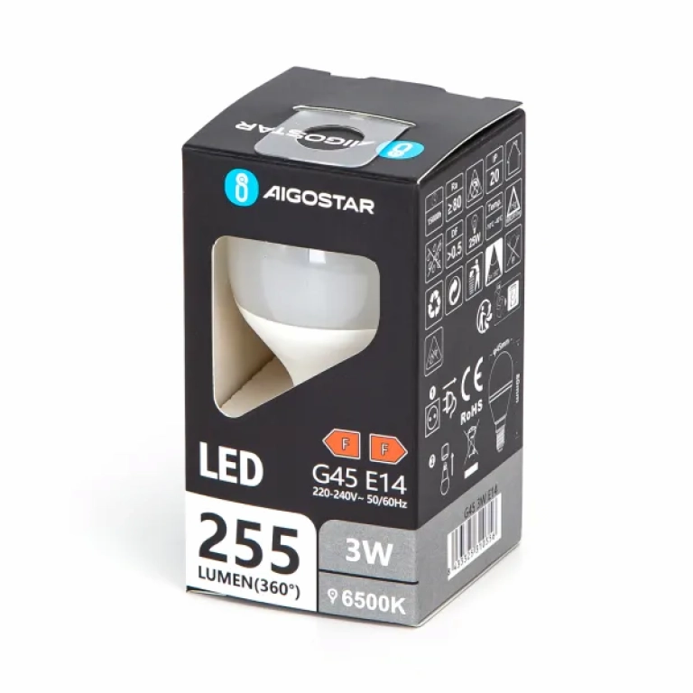 Λάμπα Led G45 E14 3W Ψυχρό Λευκό 6500K 255lm Aigostar