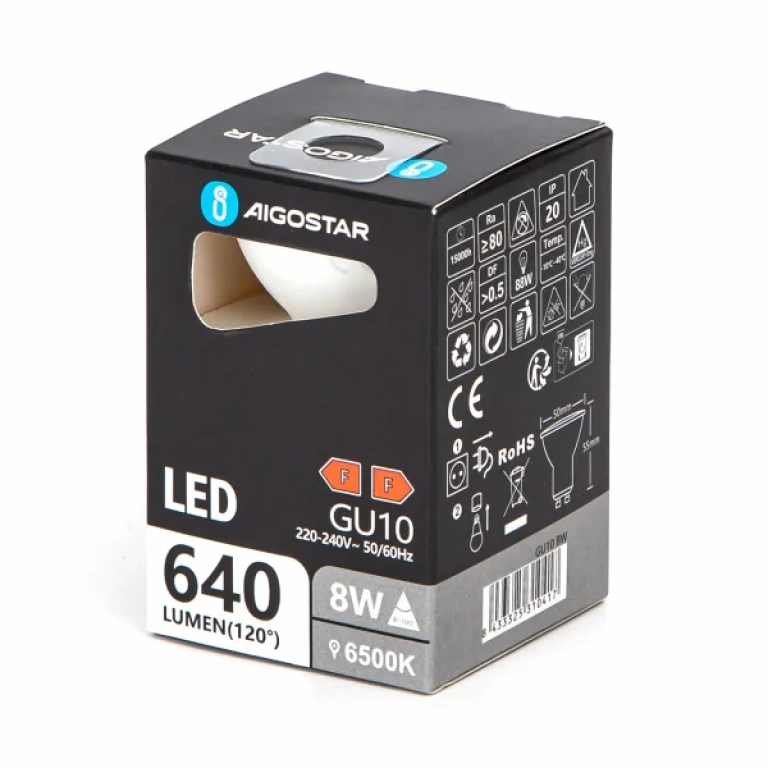 Λάμπα Led GU10 E14 8W 3000K 610lm Aigostar