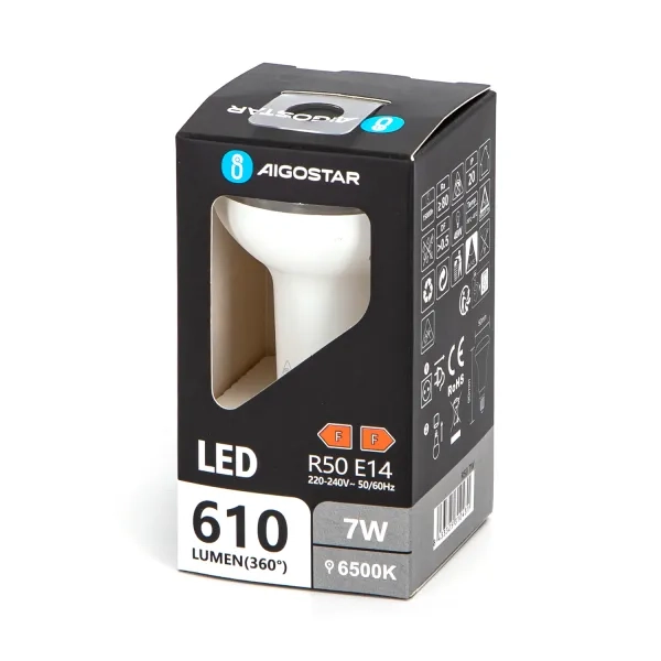 Λάμπα Led R50 E14 7W Ψυχρό Λευκό 6500K 610lm Aigostar