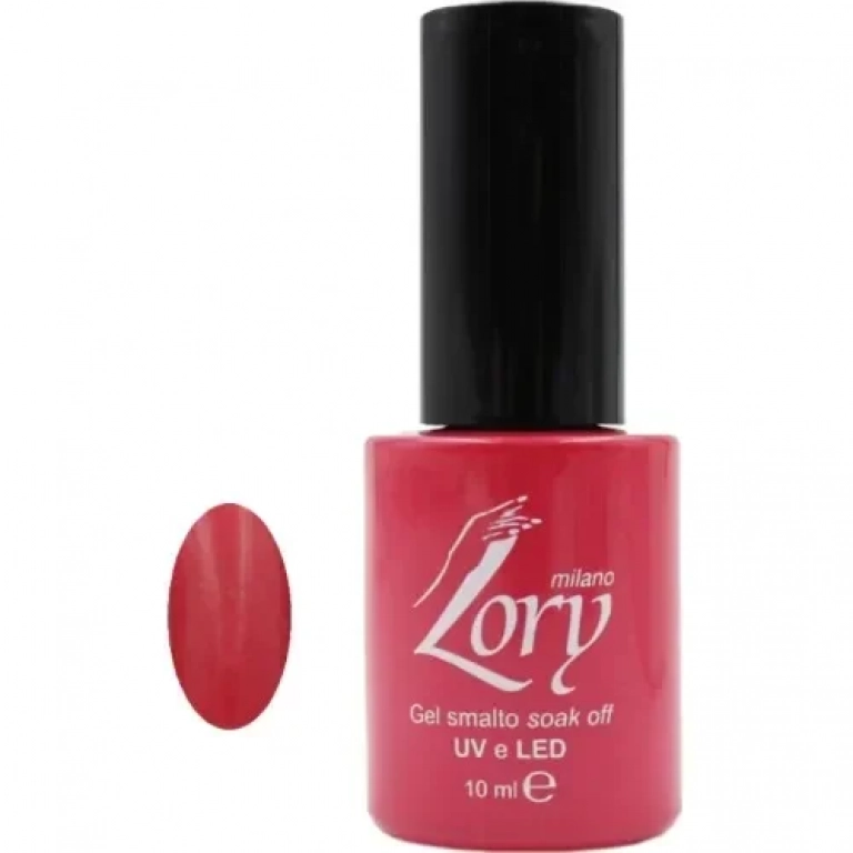 Ημιμόνιμο Βερνίκι Νυχιών no. 17 Smalto Gel Soak Off UV&LED 10ml Lory Milano Κόκκινο με Χρυσόσκονη
