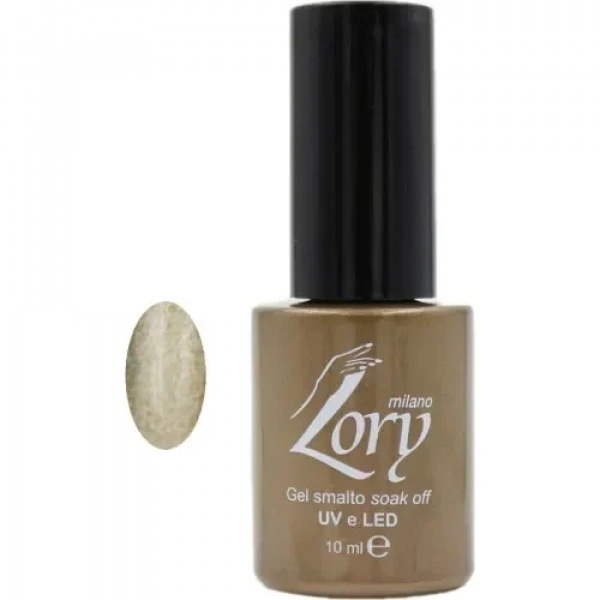 Ημιμόνιμο Βερνίκι Νυχιών no. 95 Smalto Gel Soak Off UV&LED 10ml Lory Milano Μπεζ με Χρυσόσκονη