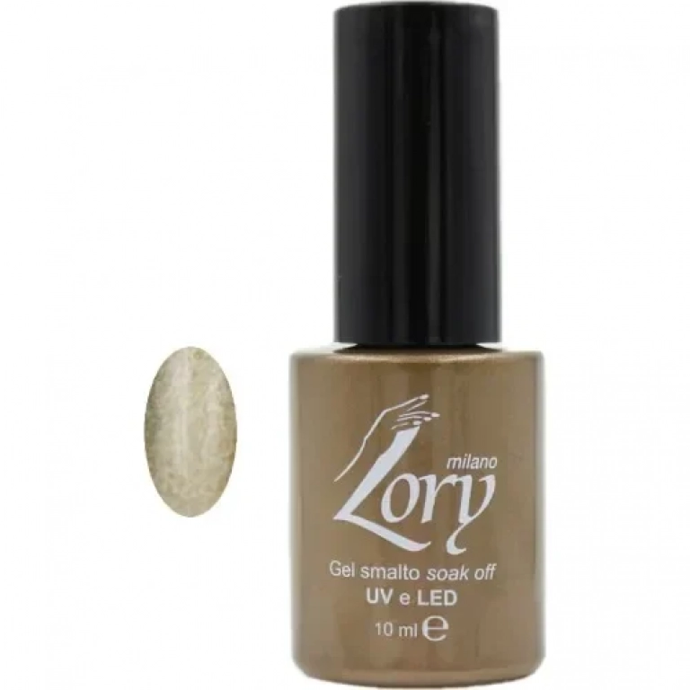 Ημιμόνιμο Βερνίκι Νυχιών no. 95 Smalto Gel Soak Off UV&LED 10ml Lory Milano Μπεζ με Χρυσόσκονη