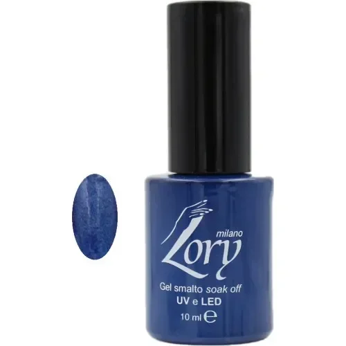 Ημιμόνιμο Βερνίκι Νυχιών No. 89 Smalto Gel Soak Off Uv&Amp;Led 10Ml Lory Milano Μπλε Με Χρυσόσκονη