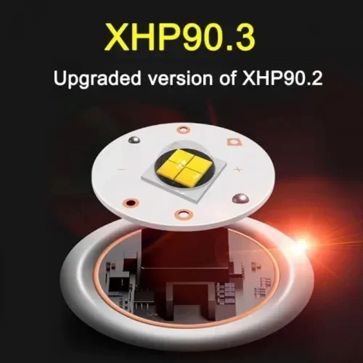 Φακός LED Αλουμινίου Λευκού Φωτισμού X-Balog BL-601-P90 – Μαύρο