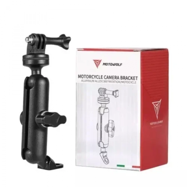 Motowolf Βάση αλουμινίου για Action Camera/GoPro με βάση για τιμόνι ή κάγκελα μοτοσυκλέτας 360 μοιρών 3519MDL