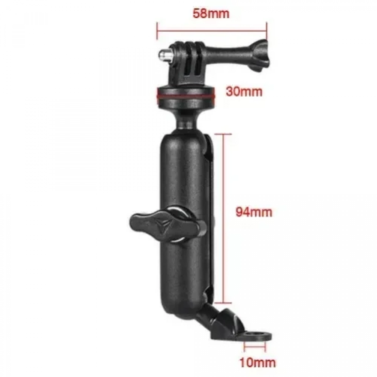 Motowolf Βάση αλουμινίου για Action Camera/GoPro με βάση για τιμόνι ή κάγκελα μοτοσυκλέτας 360 μοιρών 3519MDL