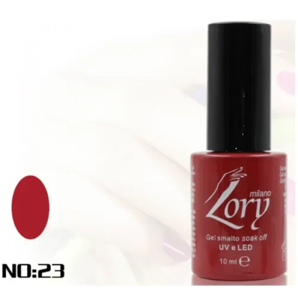 Ημιμόνιμο Βερνίκι Νυχιών no. 23 Smalto Gel Soak Off UV&LED 10ml Lory Milano Κόκκινο