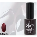Ημιμόνιμο Βερνίκι Νυχιών no. 35 Smalto Gel Soak Off UV&LED 10ml Lory Milano Σκούρο Μπορντώ με Χρυσόσκονη