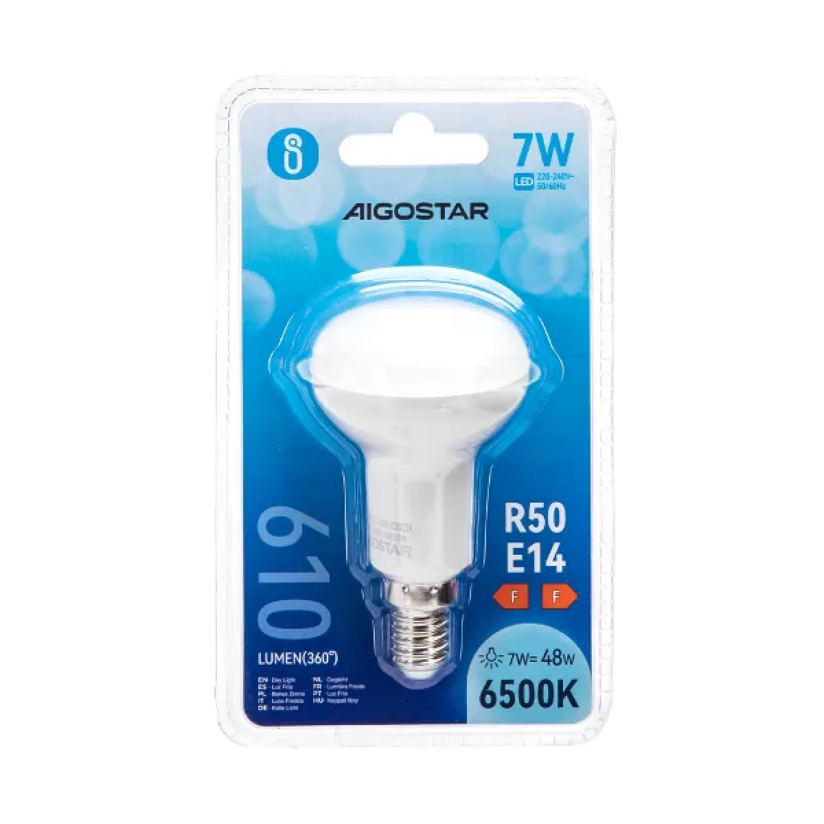 Λάμπα Led LED R50 E14 7W Ψυχρό Λευκό 6500K 610lm Aigostar