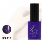 Ημιμόνιμο Βερνίκι Νυχιών no. 110 Smalto Gel Soaf Off UV&LED Gel Polish 10ml Lory Milano Μωβ Glitter