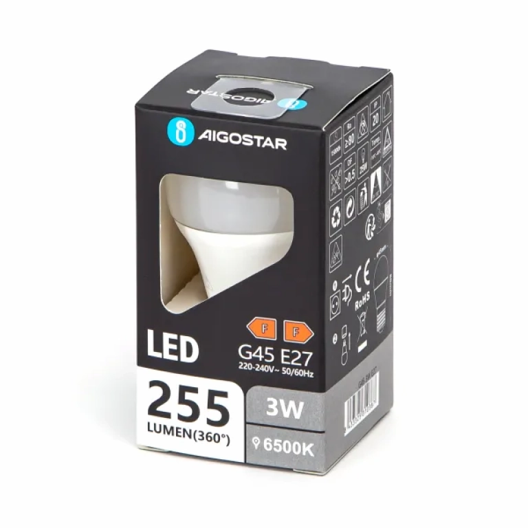 Λάμπα Led G45 E27 3W Ψυχρό Λευκό 6500K 255lm Aigostar