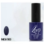 Ημιμόνιμο Βερνίκι Νυχιών no. 90 Smalto Gel Soak Off UV&LED 10ml Lory Milano Μωβ Μπλε με Γυαλάδα