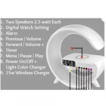 Ηχείο 4 σε 1 με Bluetooth, ασύρματο φορτιστή, ξυπνητήρι & ρολόι 15W 4A Pro Andowl