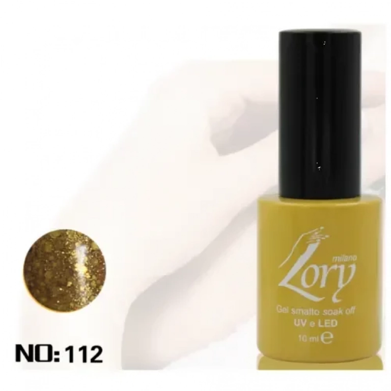 Ημιμόνιμο Βερνίκι Νυχιών no. 112 Smalto Gel Soaf Off UV&LED Gel Polish 10ml Lory Milano Χρυσό