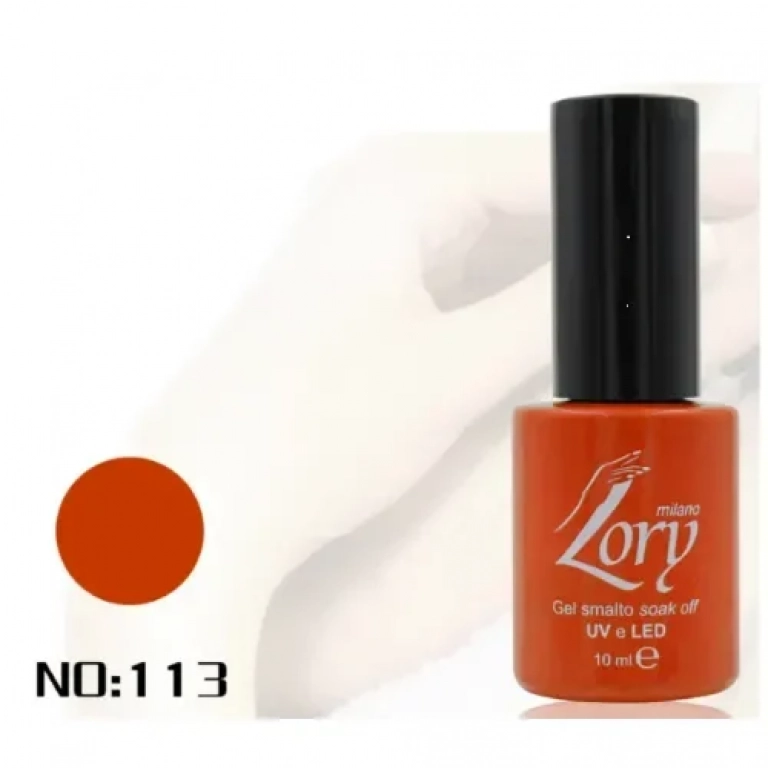 Ημιμόνιμο Βερνίκι Νυχιών no. 113 Smalto Gel Soaf Off UV&LED Gel Polish 10ml Lory Milano Κόκκινο Πορτοκαλί