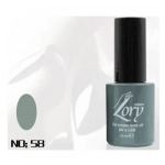 Ημιμόνιμο Βερνίκι Νυχιών no. 58 Smalto Gel Soak Off UV&LED 10ml Lory Milano Γκρι Πράσινο