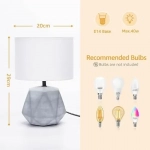 Aigostar Κεραμικό Πορτατίφ Ε14 40W 20x29 cm Λευκό Καπέλο και Ανοιχτή Γκρι Diamond Βάση