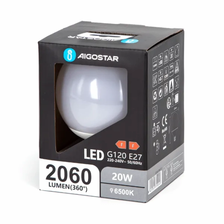 Λάμπα Led E27 G120 20W Ψυχρό Λευκό 6500K 2060lm Aigostar