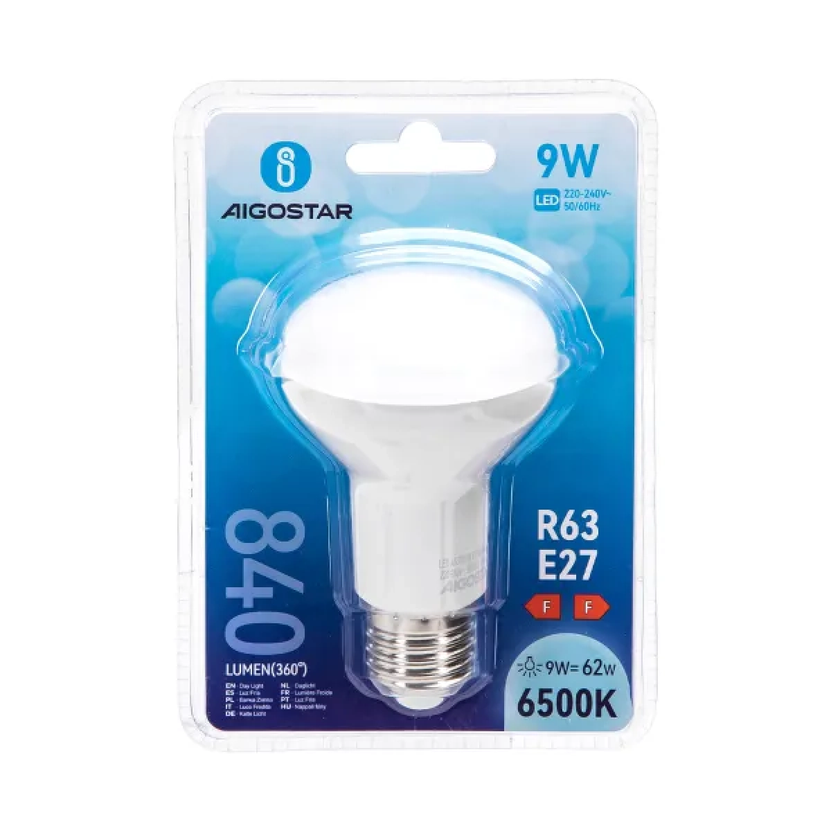 Λάμπα Led LED R63 E27 9W Ψυχρό Λευκό 6500K 840lm Aigostar