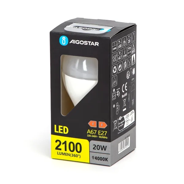 Λάμπα Led A67 E27 20W Φυσικό Λευκό 4000K 2100lm Aigostar