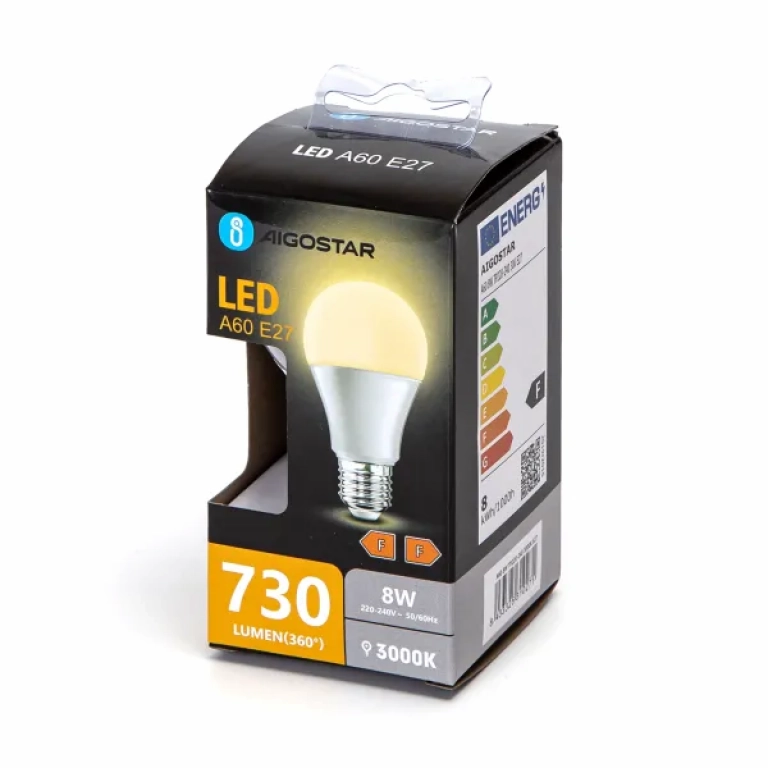 Λάμπα Led A60 E27 8W Θερμό Λευκό 3000K 730lm Aigostar
